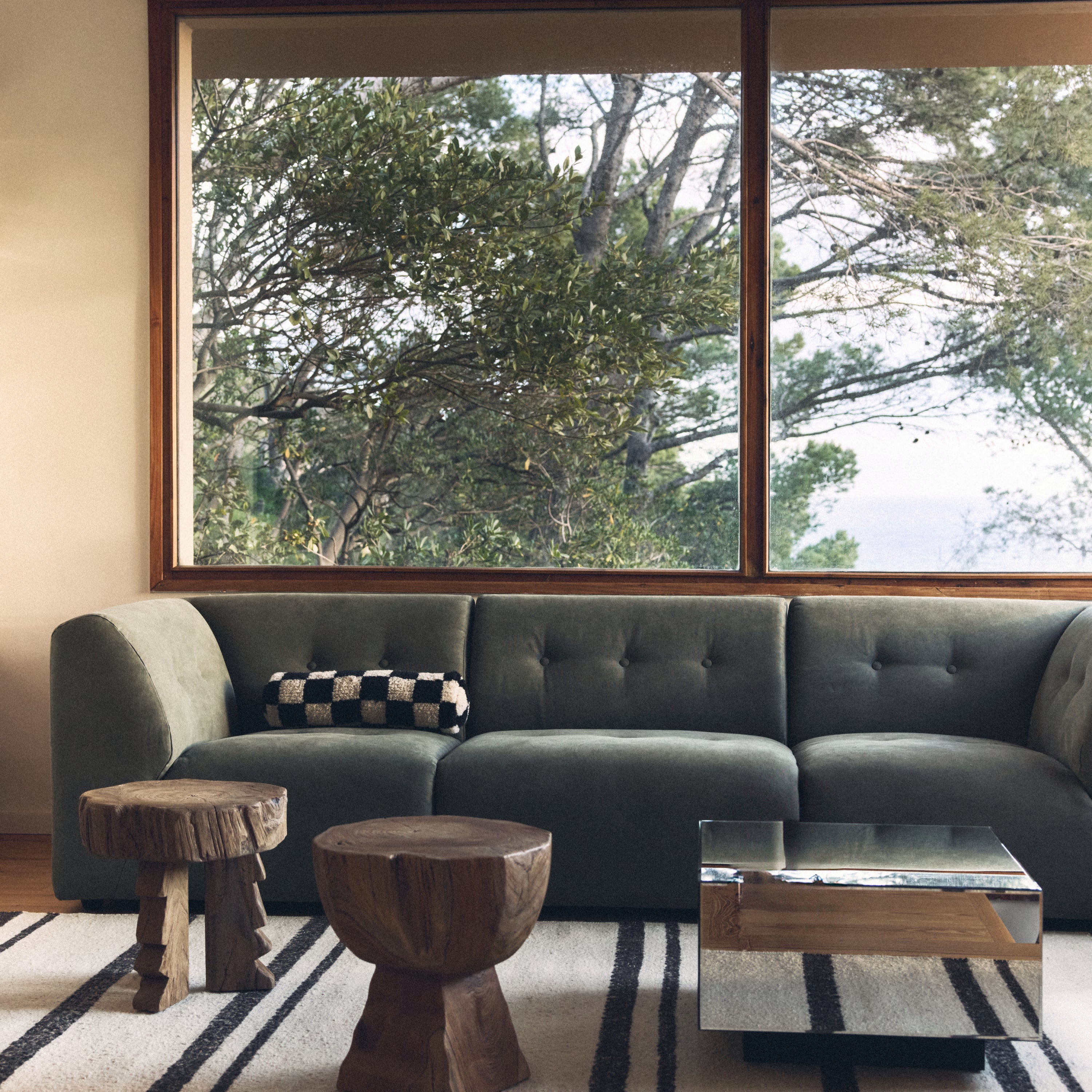 HKliving Arched Wooden Kruk - Teak