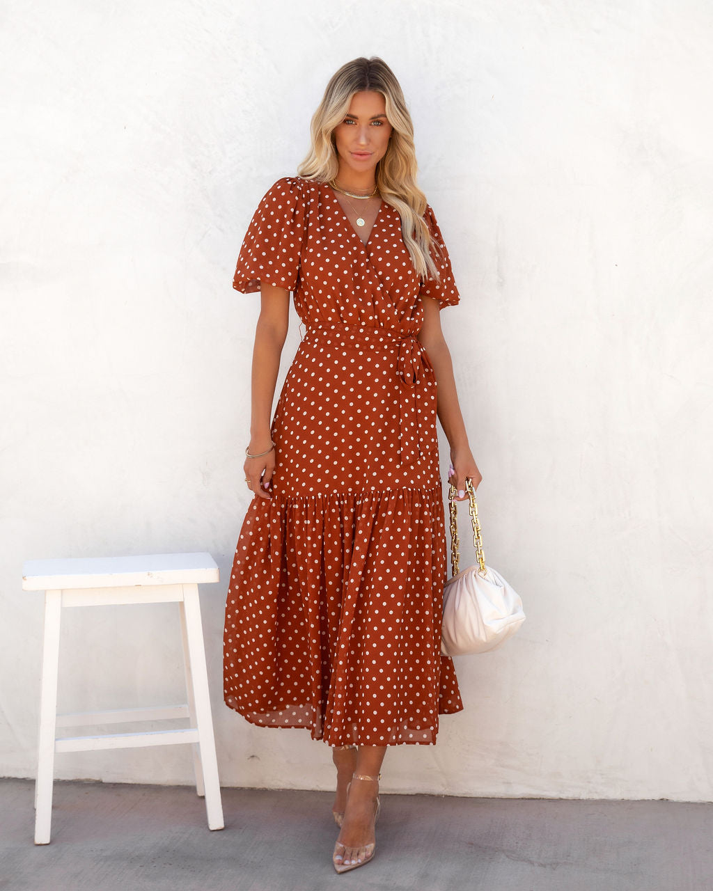 Sandrea Polka Dot Midi Dress - FINAL SALE - Se7enfashion