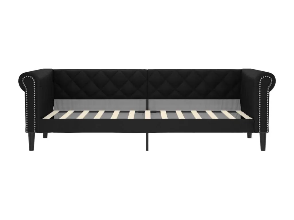 Hogarsens Sofá cama cuero sintético negro 100x200 cm