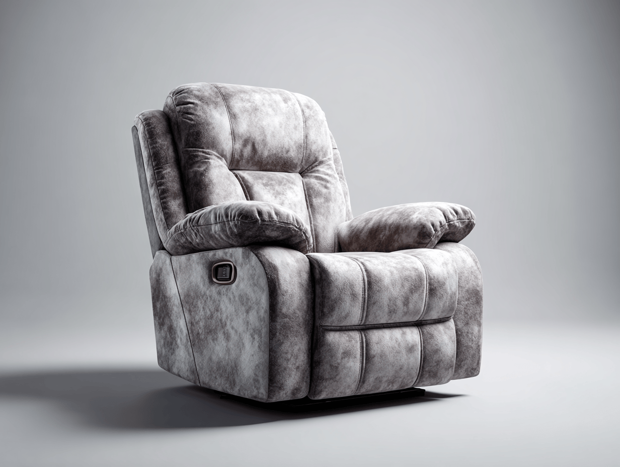 Sillón reclinable tapizado en tela – gris – con función relax