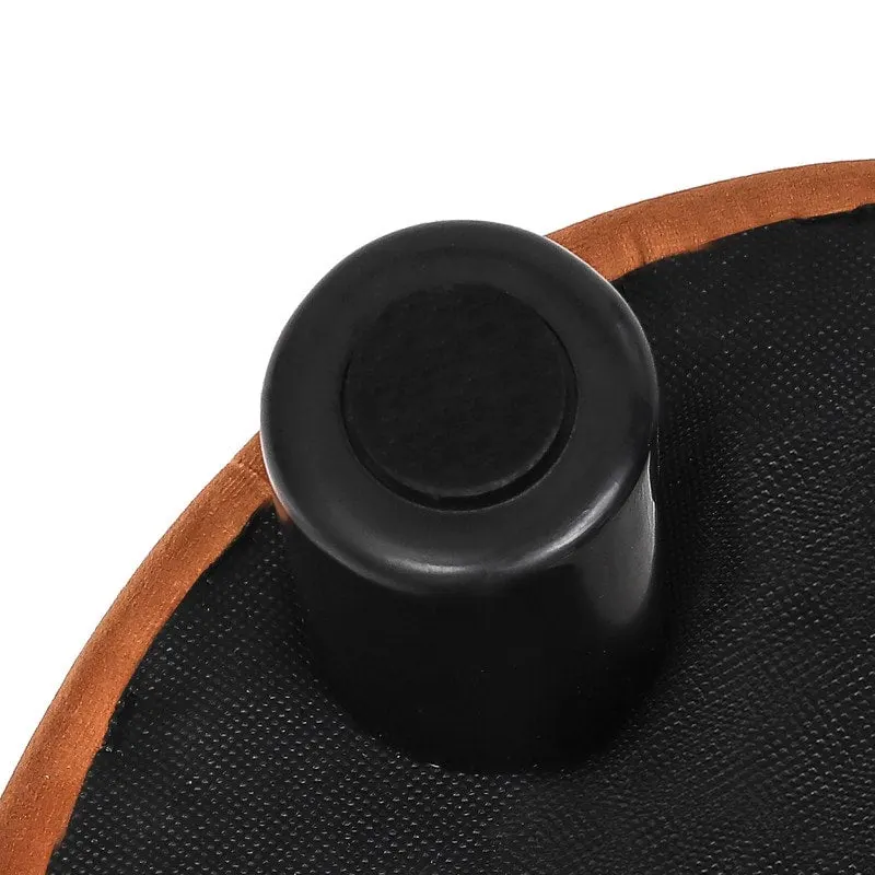 Adeco Modern Velvet Round Ottoman Footrest Stool with Padded Seat