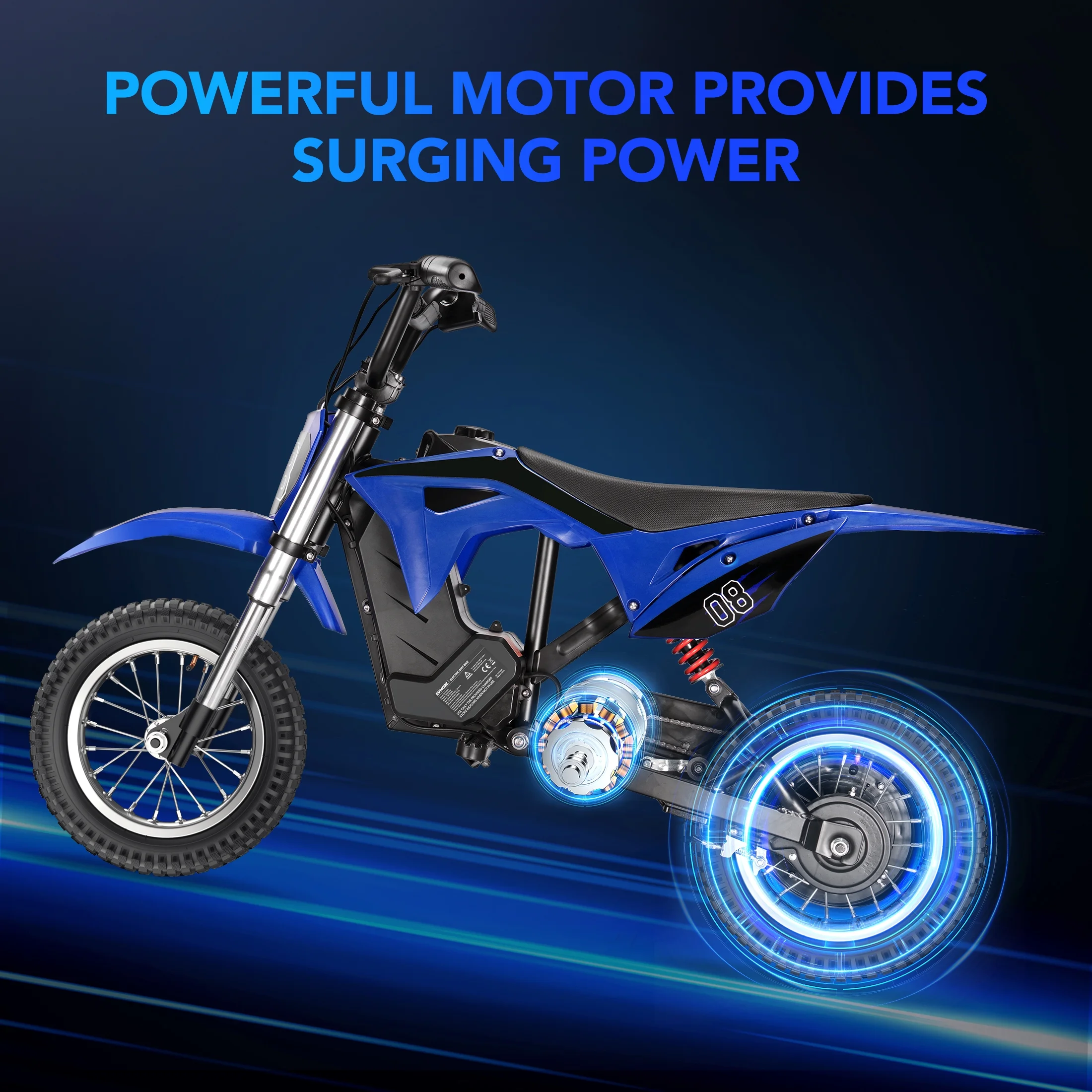 36V Kids Electric Dirt Bike,Fast Speed Electric Motorcycle Up to 16 MPH & 10 Miles Long-Range, 3-Speed Modes, Twist Grip Throttle, Dual Suspension & Brakes for Kids Ages 5-10 Ride on Toys - Image 8