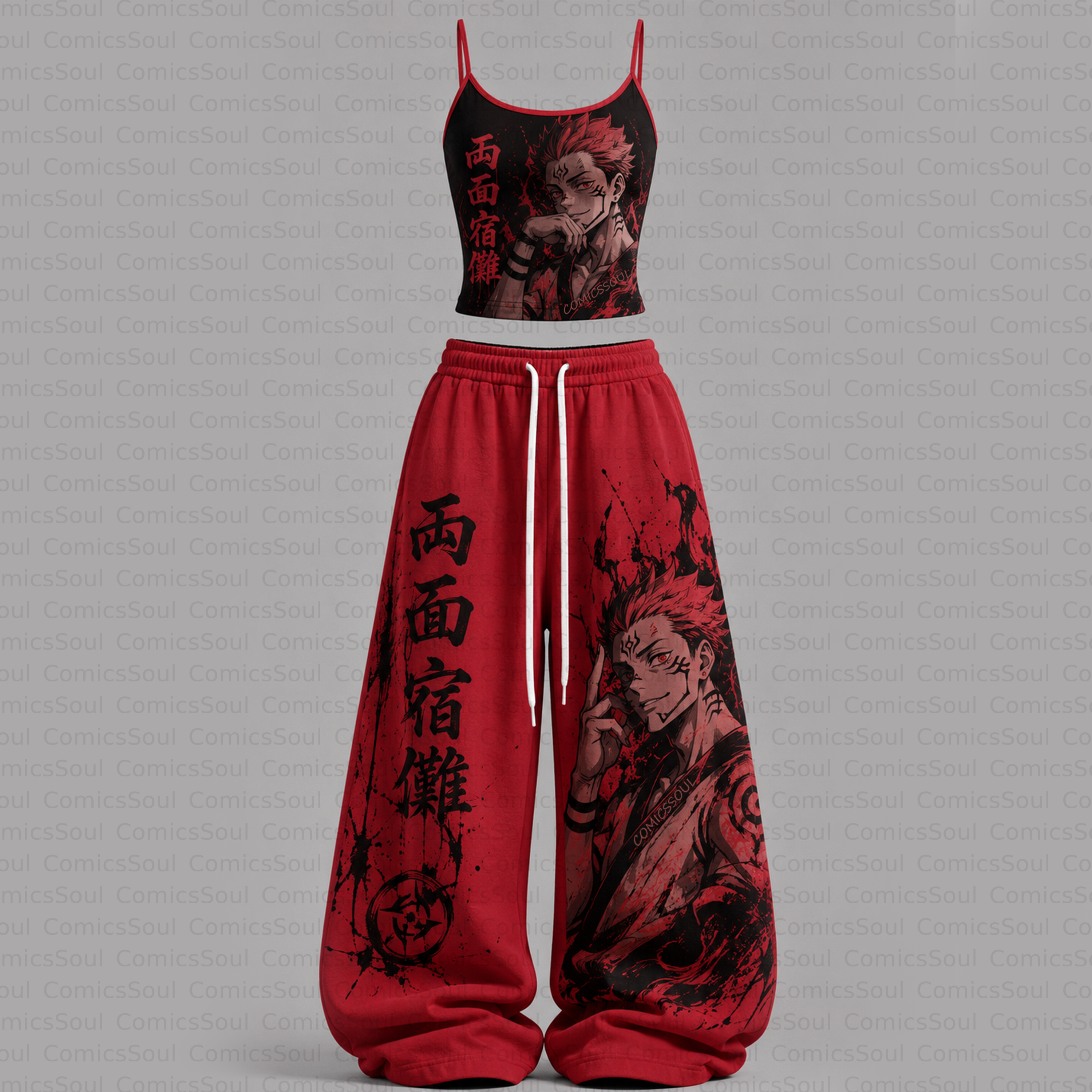 Jujutsu Kaisen Top & Elasticated Trousers Two-Piece Set