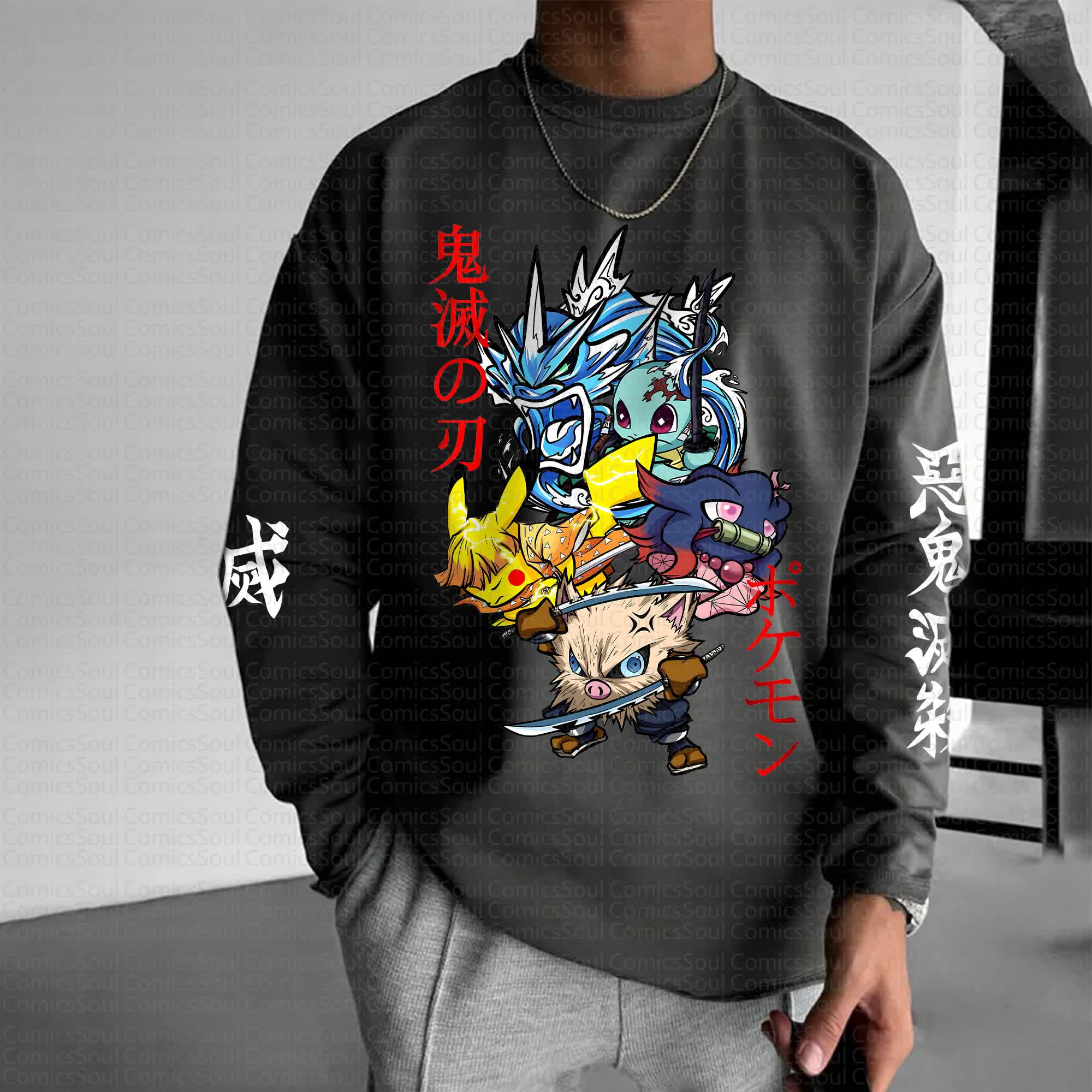 Unisex “Comicssoul X Comicssoul” Anime Graphic Streetwear Vintage Long-Sleeved T-shirt