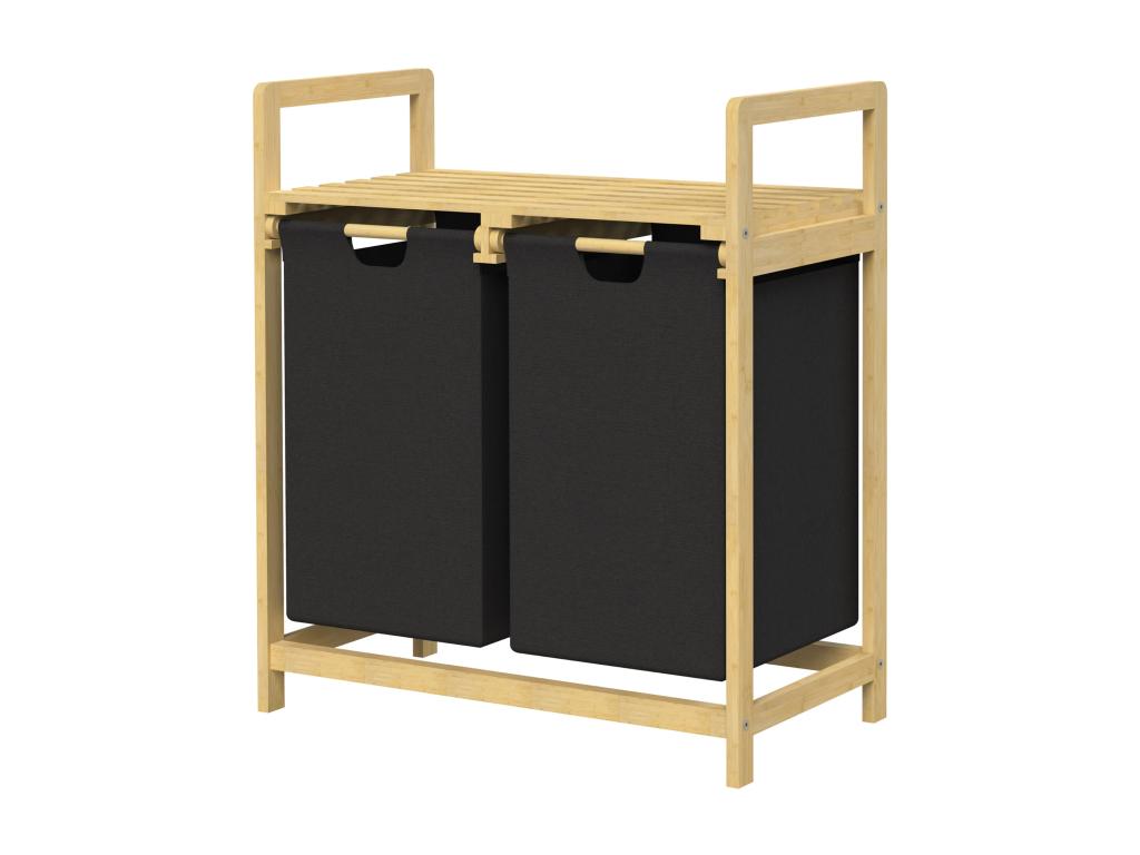 Cesto bambú para ropa sucia Colector de ropa sucia Cesto para ropa sucia 2 bolsas para ropa sucia Clasificador de ropa sucia
