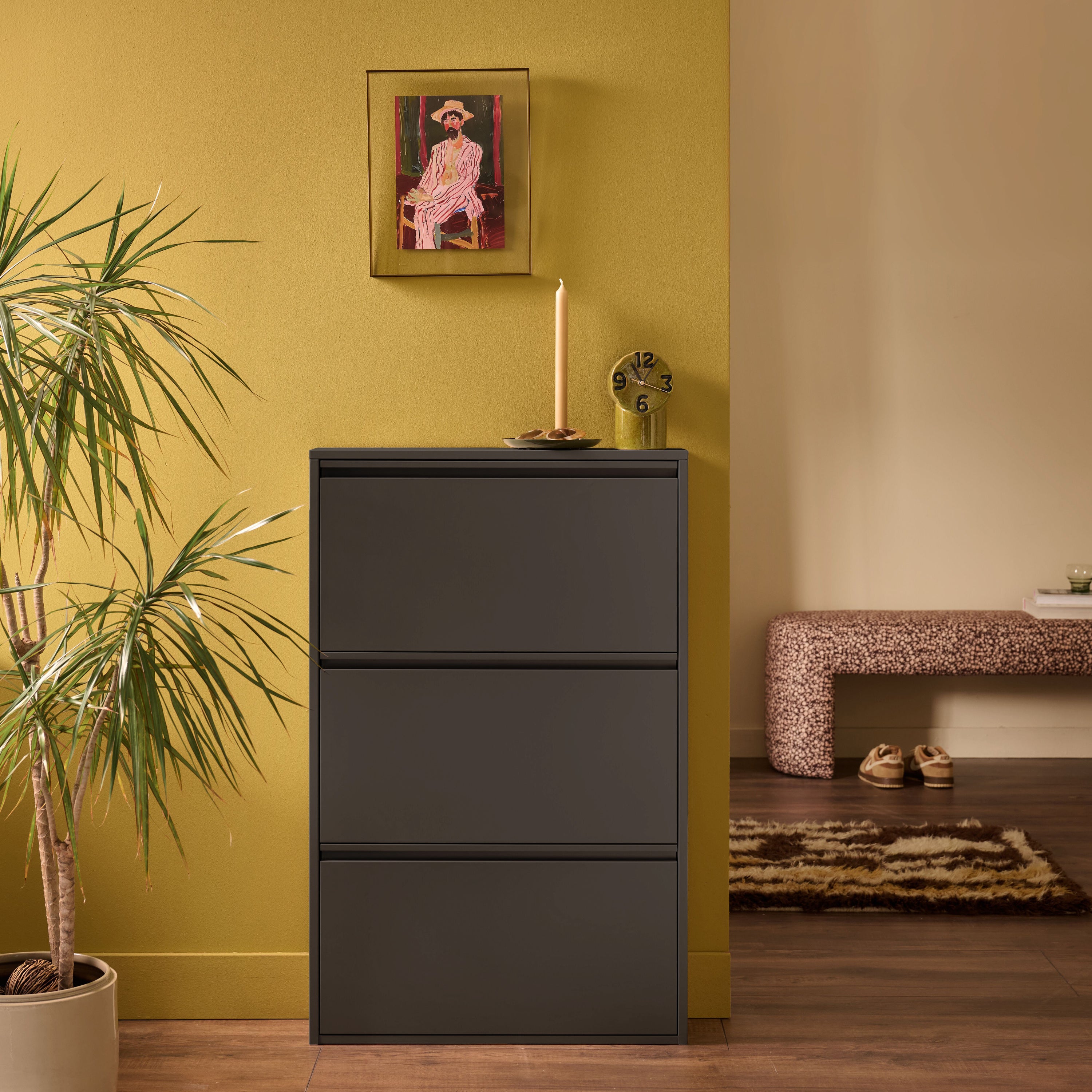 by fonQ Klip Schoenenkast - 3 Vakken - Zwart