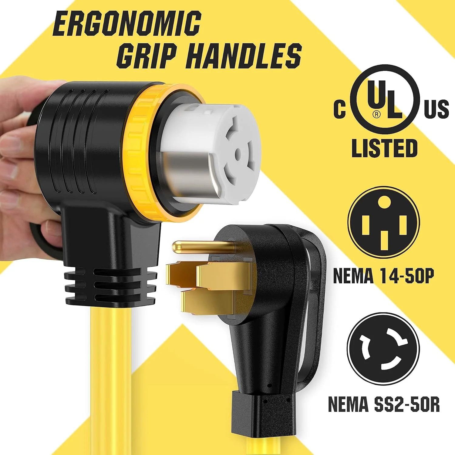 50 Feet 50 Amp RV/Generator Cord, 6/3+8/1 Gauge STW Wire - NEMA 14-50P To SS2-50R - Image 2 50 Feet 50 Amp RV/Generator Cord, 6/3+8/1 Gauge STW Wire - NEMA 14-50P To SS2-50R - Image 2