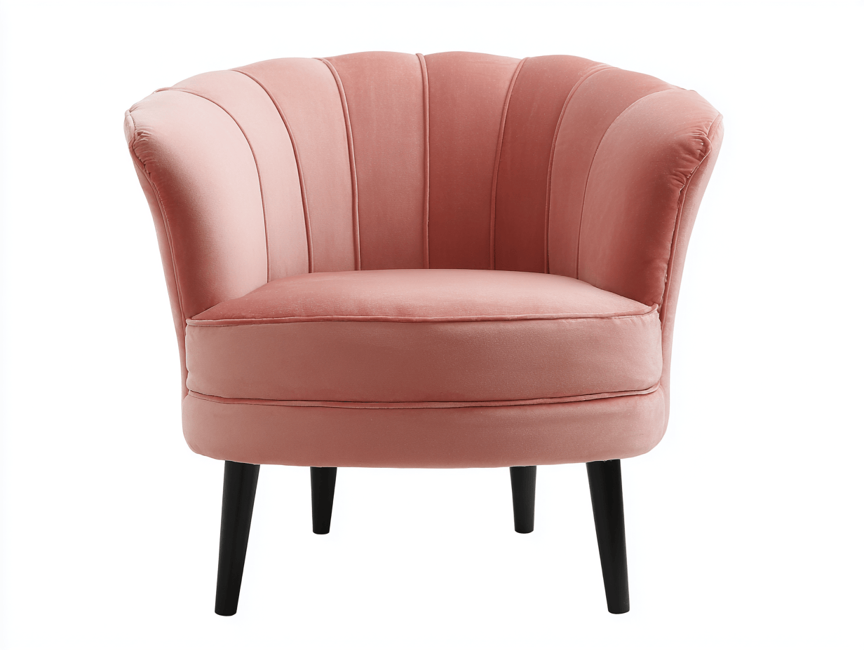 Sillón tapizado en terciopelo – rosa – estilo moderno