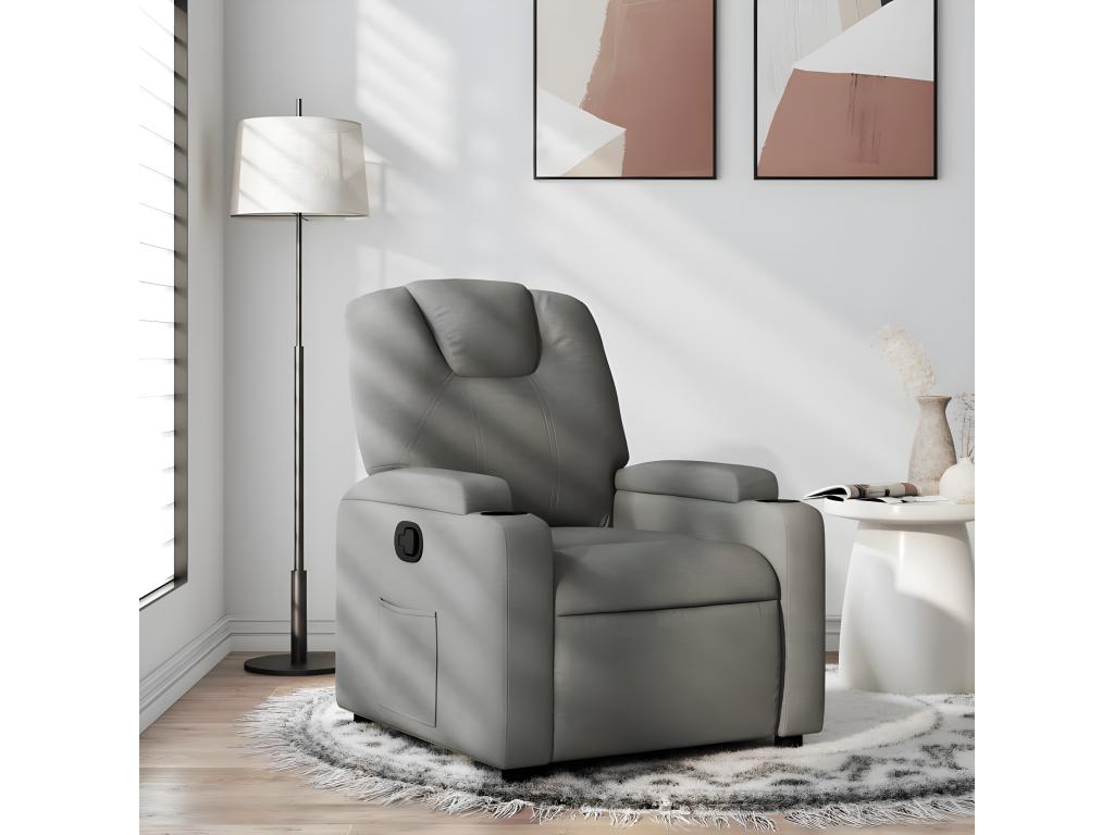 Sillón reclinable de tela gris oscuro