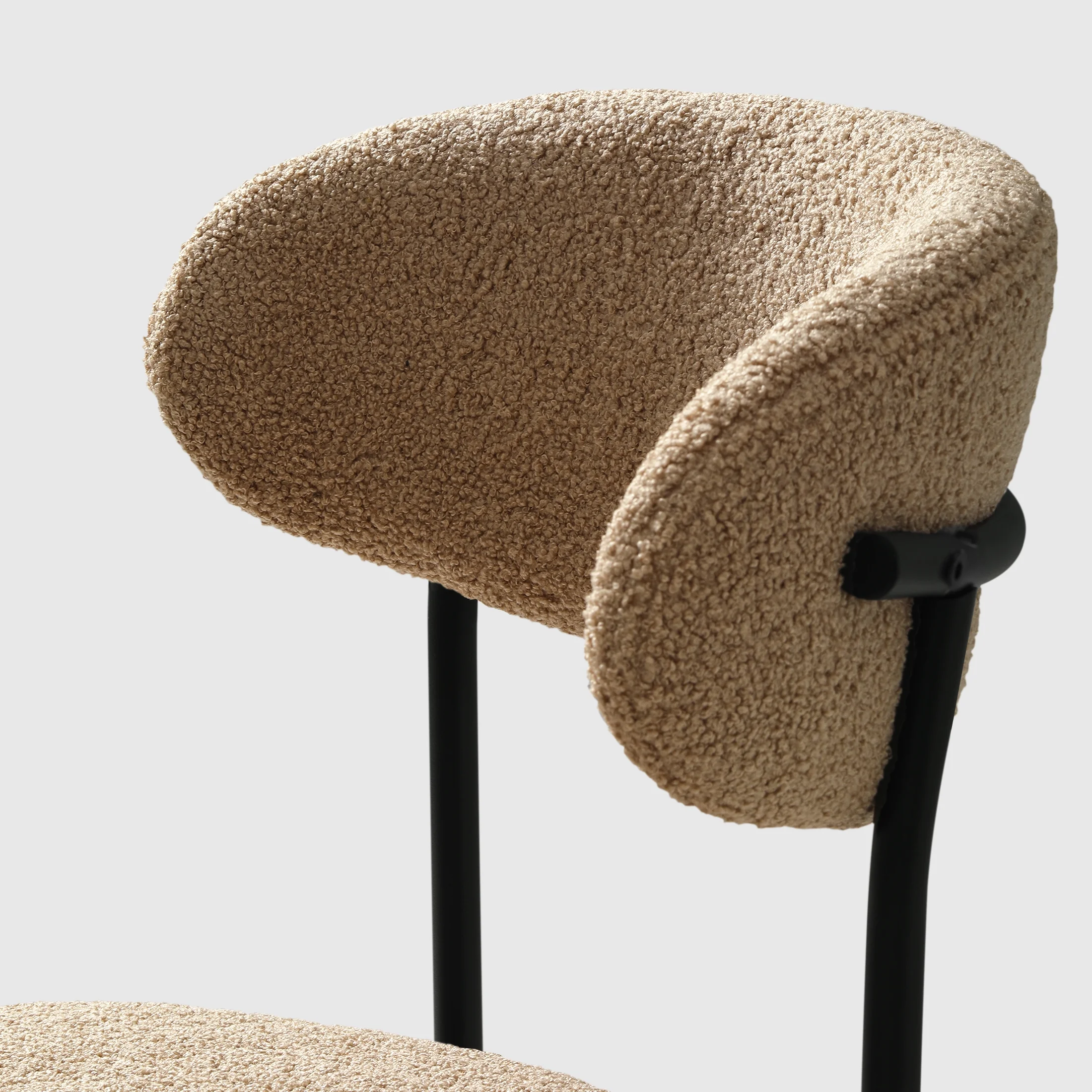 WestinTrends Alexandria Mid-Century Modern Upholstered Sherpa Round Dining Chairs (Set of 4), Sunset Gold - Image 29