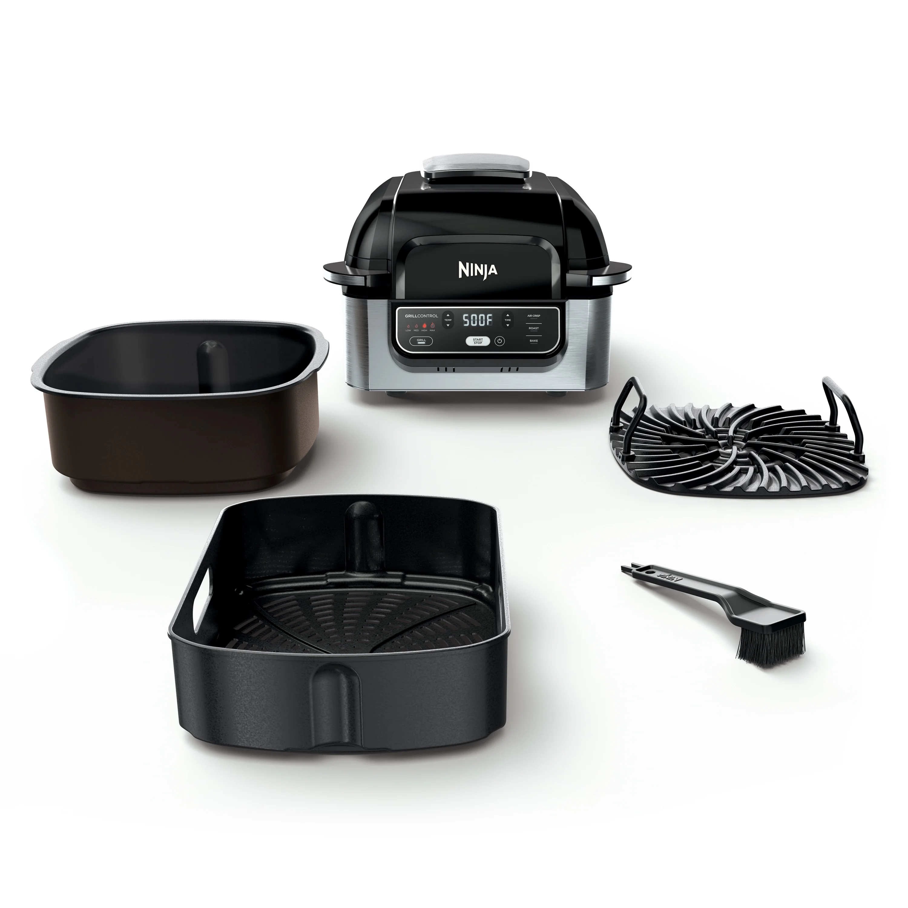 Ninja Foodi 4-in-1 Indoor Grill with 4-Qt Air Fryer, Roast, Bake, & Cyclonic Grilling Technology, Black/Stainless - Image 2