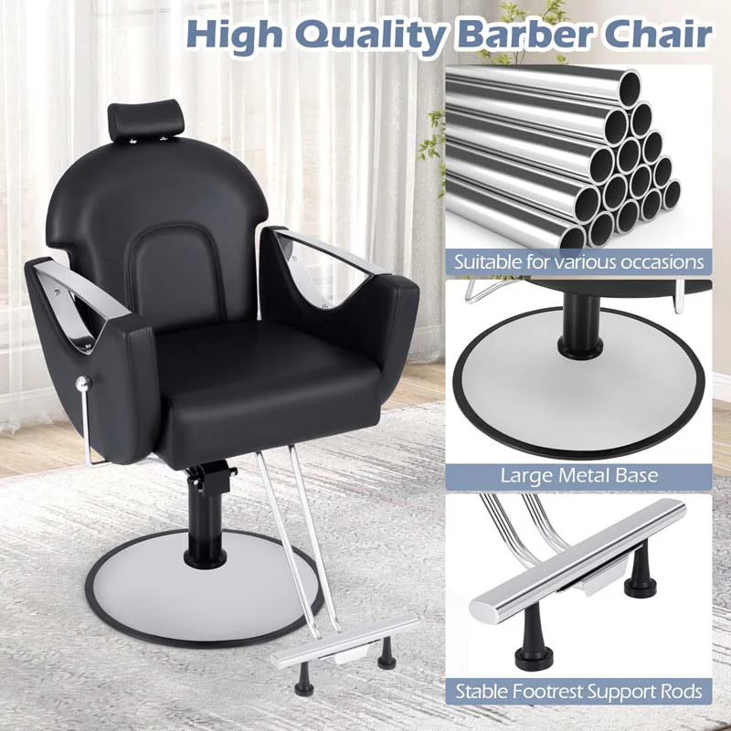 Eletriclife 360° Swivel Reclining Salon Chair for Hair Stylist