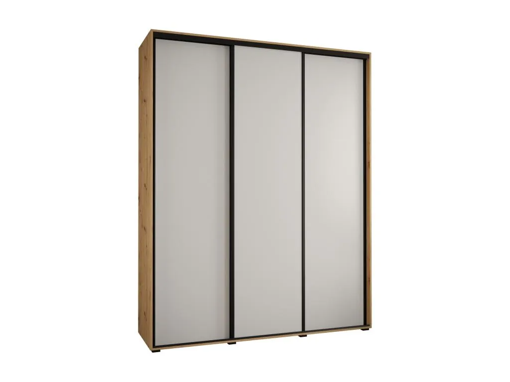 ARMARIO Boverdeco 1 DE PUERTAS CORREDERAS 235.2/200/60 3 puertas (Artisan/Blanco/Negro)