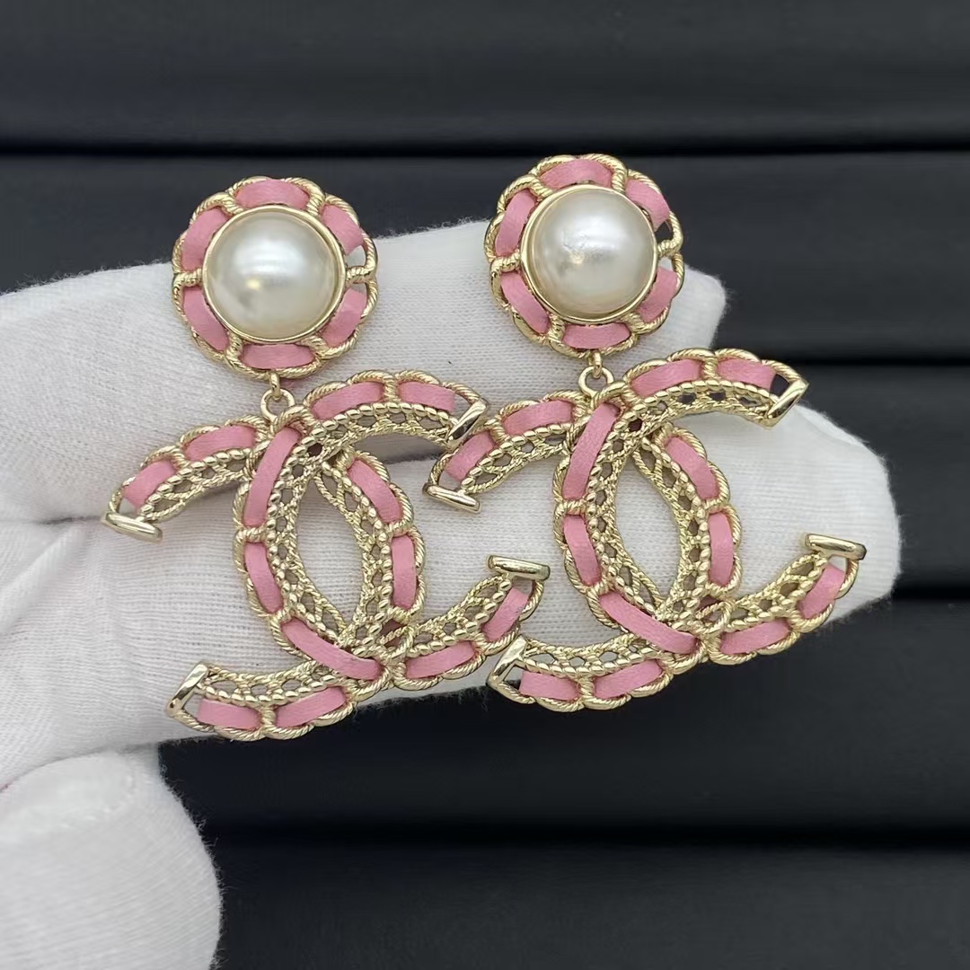 Chanel Leather Woven Big Double C Earrings - Original Replica Club