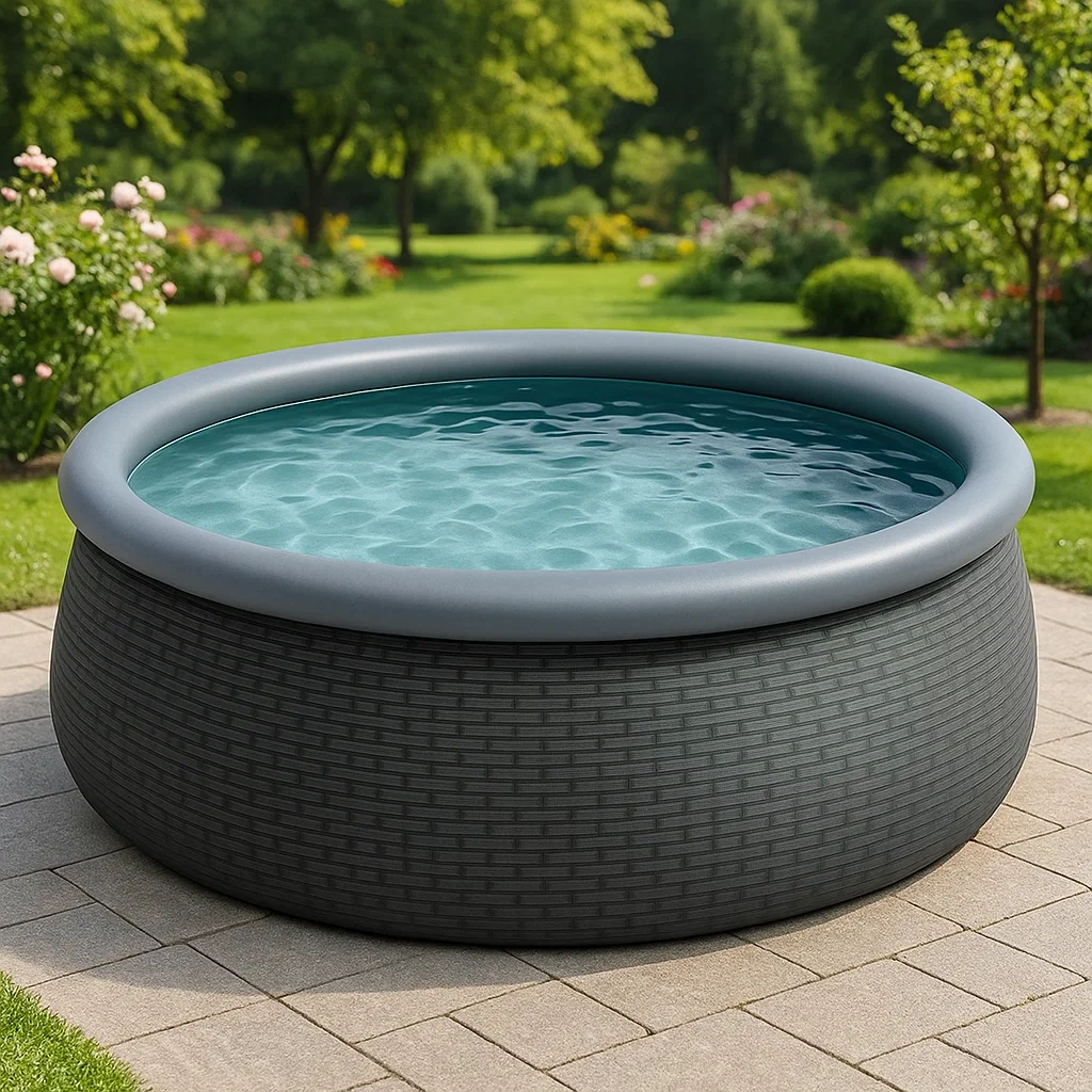 Piscina desmontable redonda 366x76cm con depuradora, gris qMLtemQz48RE