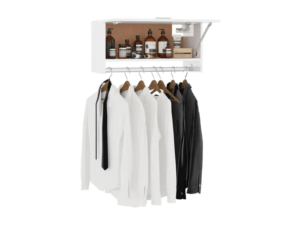 Armario de Boverdeco contrachapada blanco brillante 70x32.5x35 cm