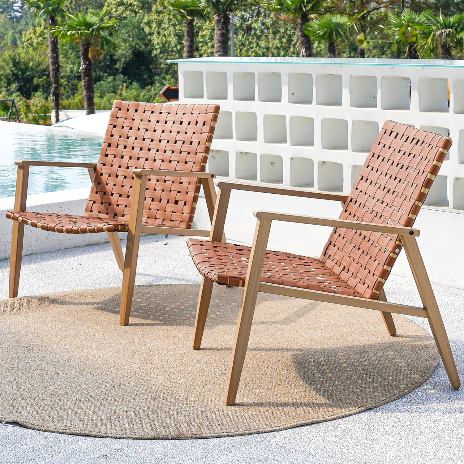 Outdoor Chairs Set of 2, Patio Bistro Set, Outdoor Furniture Set, Outdoor Conversation Chair Sets for Balcony Backyard Park Garden - Image 6