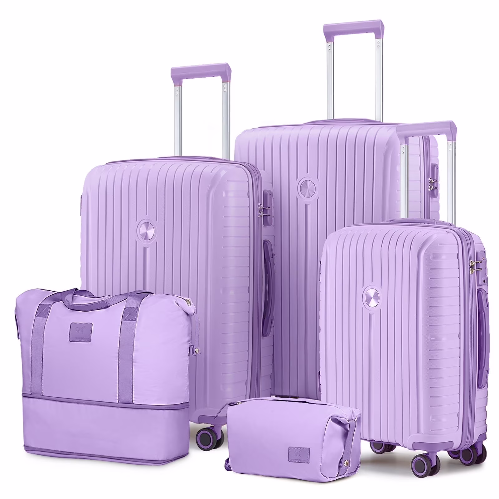 Joyway 5 Piece Luggage Sets Hardshell Lightweight Suitcase with TSA Lock Spinner Wheels-Orange - Image 3