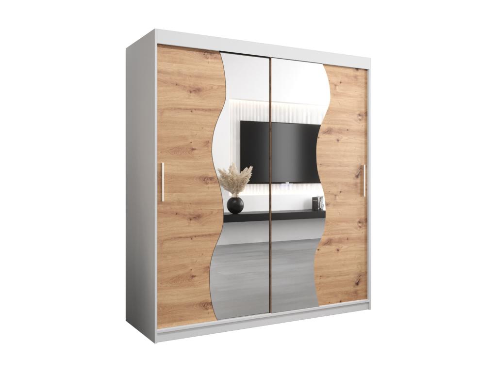 ARMARIO MADRYT DE PUERTAS CORREDERAS 200/180/62 2 puertas (blanco/artisan)