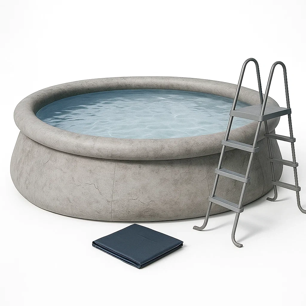 Piscina desmontable 300x75 cm, gris con filtro egSjlIzS46lS