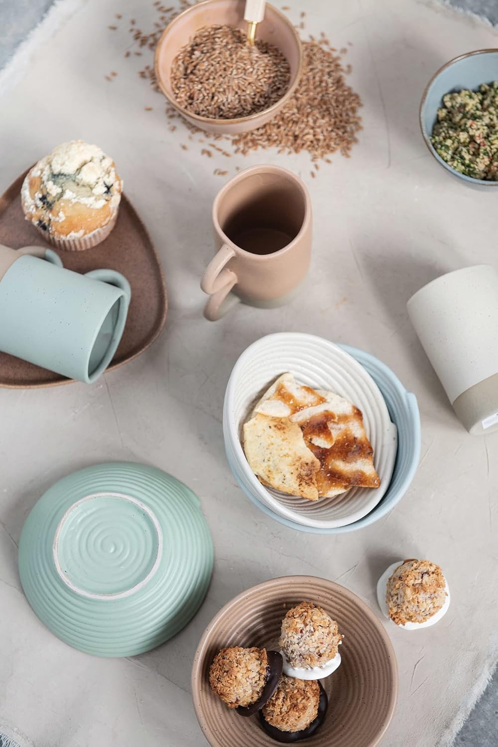 Creative Co-Op Stoneware Bowls with Reactive Glaze Finish, Set of 4