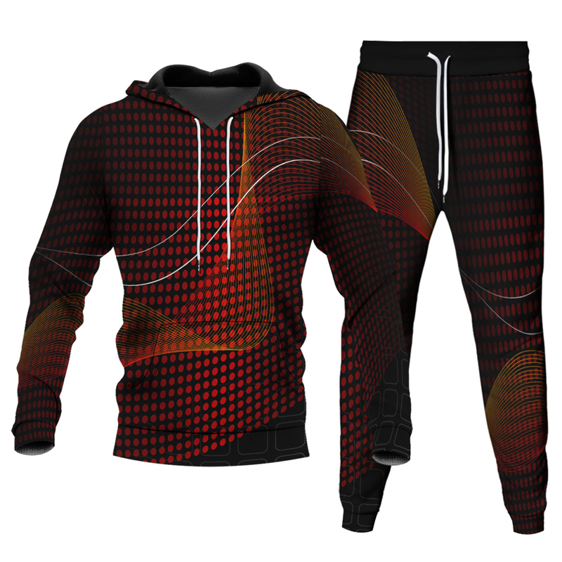 Men's Personalized Printed Hoodie Set 035