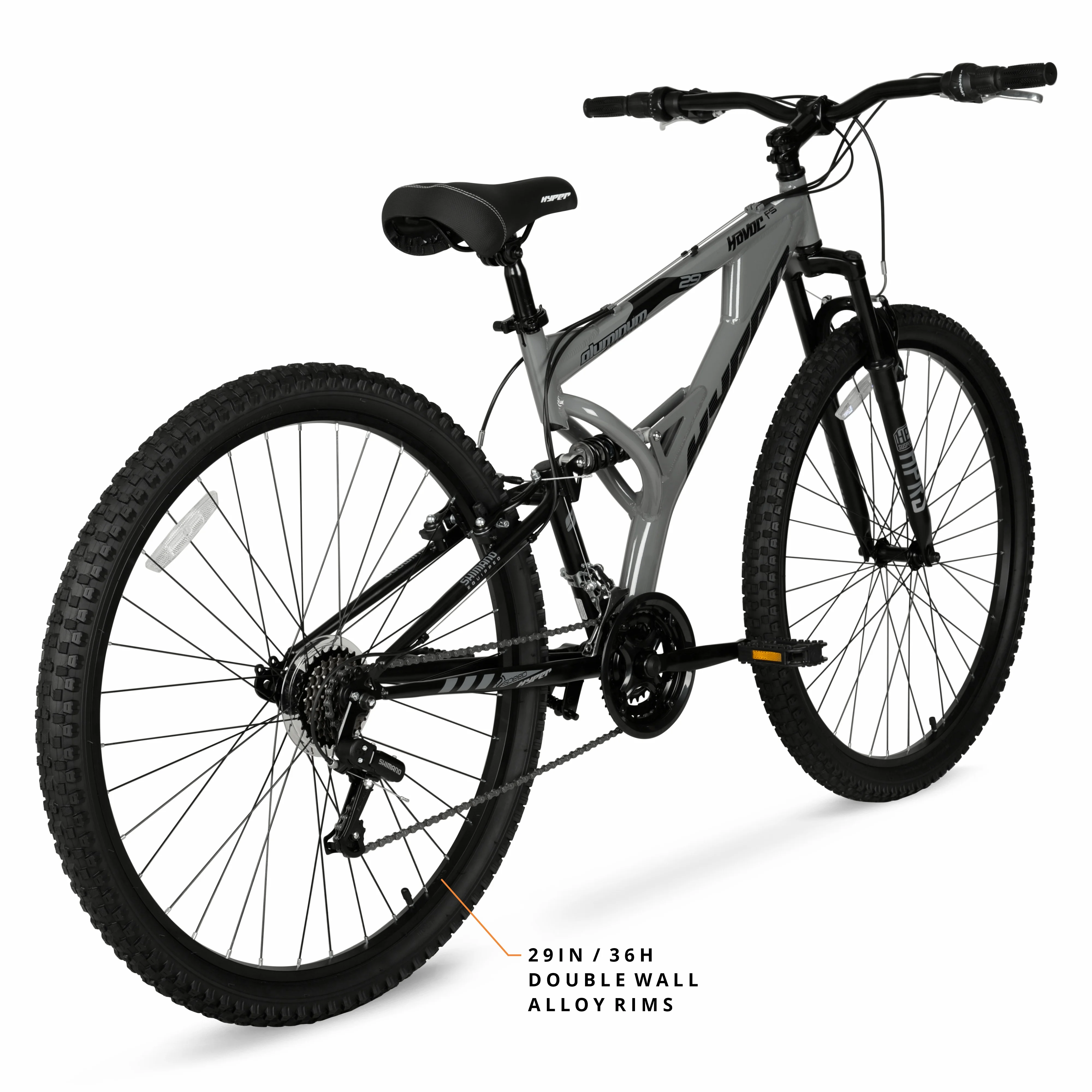 Hyper Bicycles 29" Men's Havoc Mountain Bike, Gray - Image 3