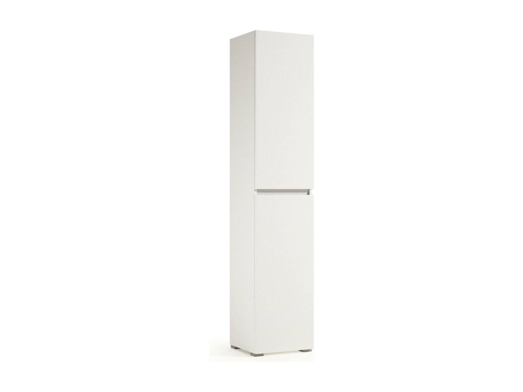 Armario multiusos de abedul con 2 puertas - Zapatero con estantes regulables - Zapatero con 2 puertas - 100 por ciento Made in Italy - 45x37h195 cm - Blanco