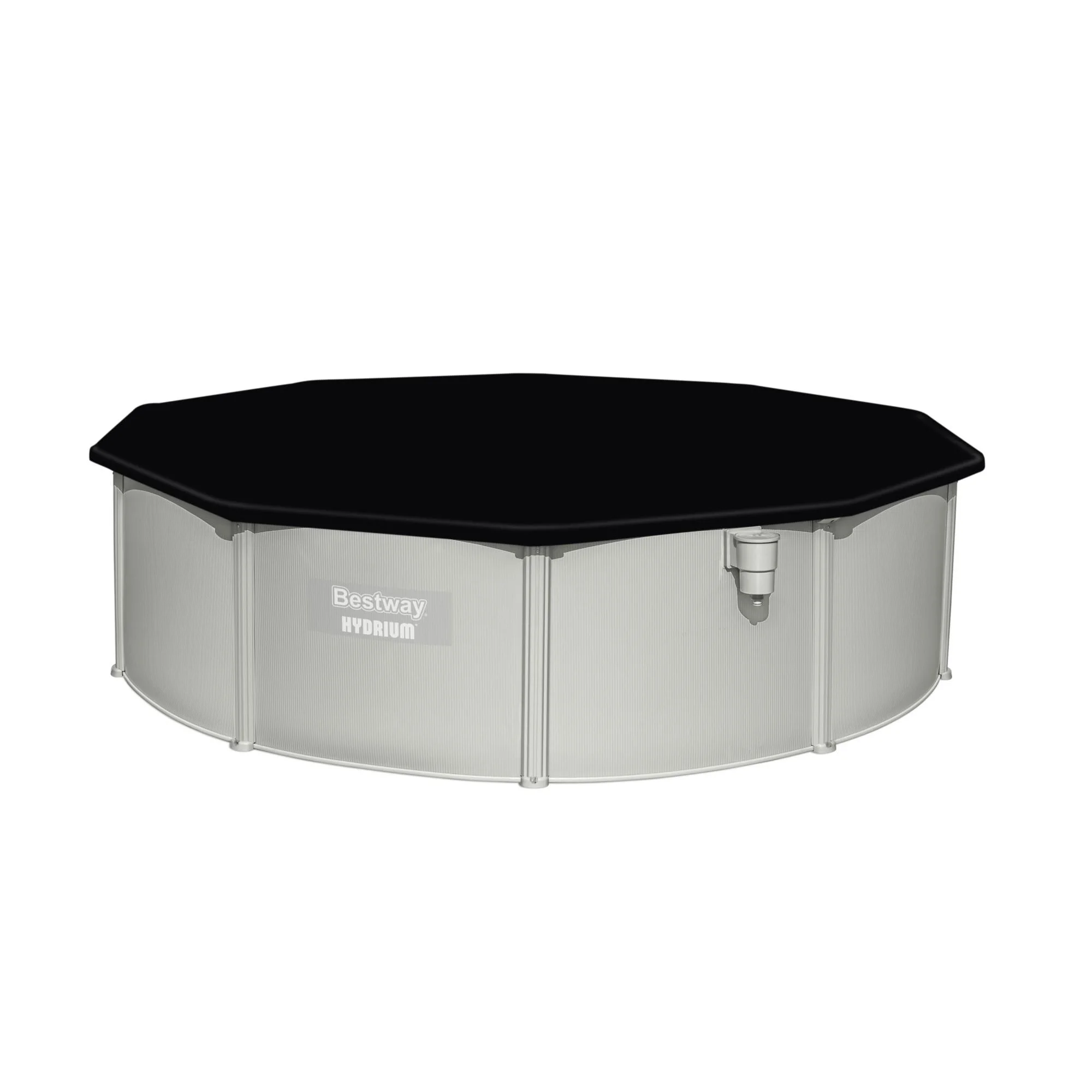 Bestway Hydrium 15' x 48" Steel Wall Above Ground Swimming Pool Set, Gray - Image 5