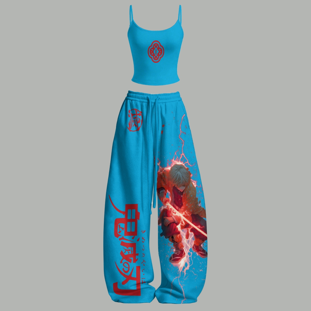 Demon Slayer Top & Elasticated Trousers Two-Piece Set