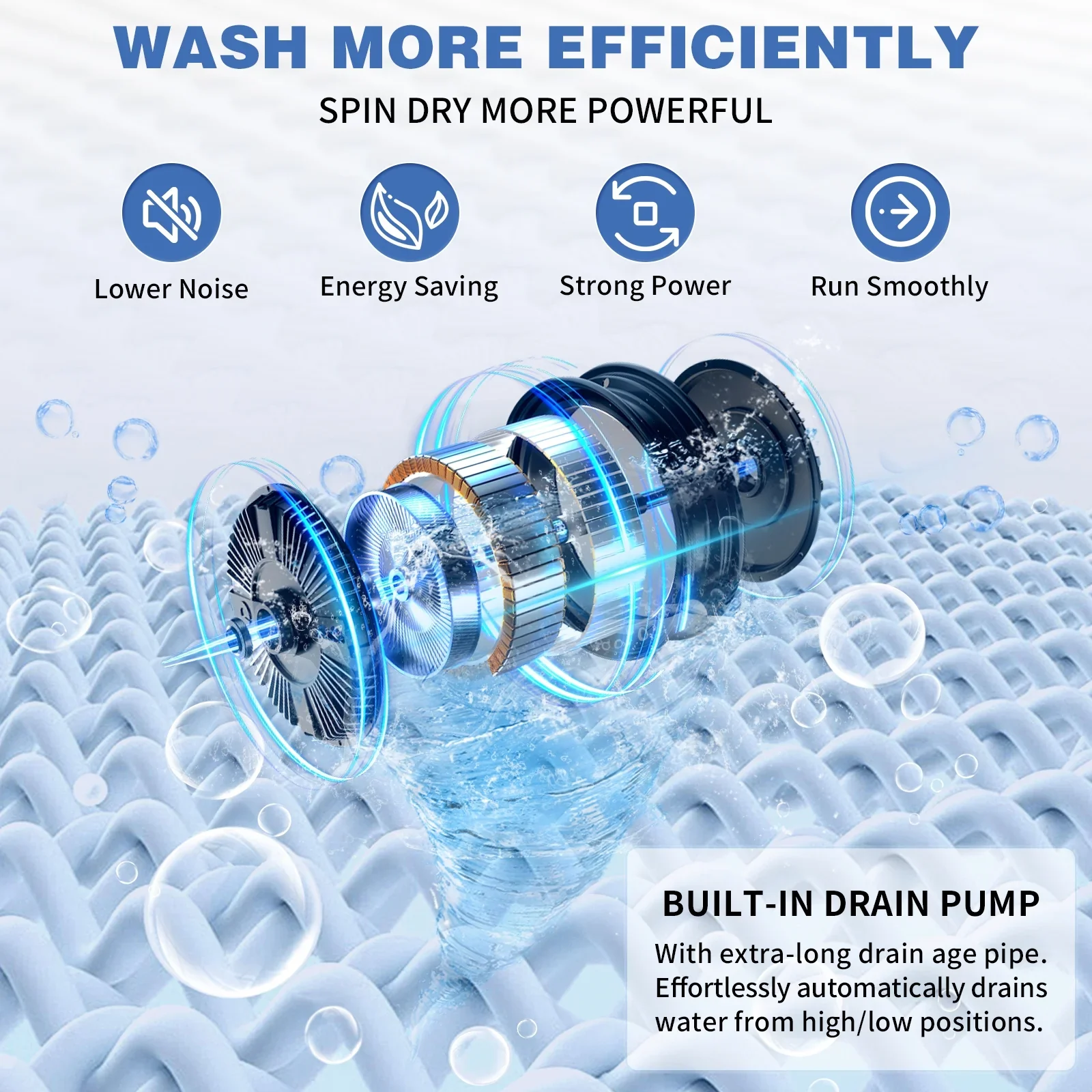 Zimtown Full Automatic Washing Machine, 25 lbs Top Load Portable Washer with Drain Pump