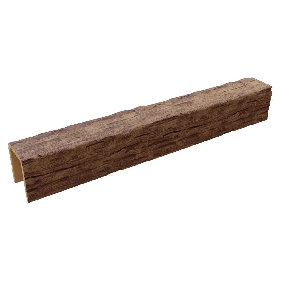 Ekena Millwork 3 1/2"W x 3 1/2"H x 120"L 3-Sided (U-Beam) Salvaged Timber HeritageTimber Faux Wood Ceiling Beam, Kona Brown - Image 53