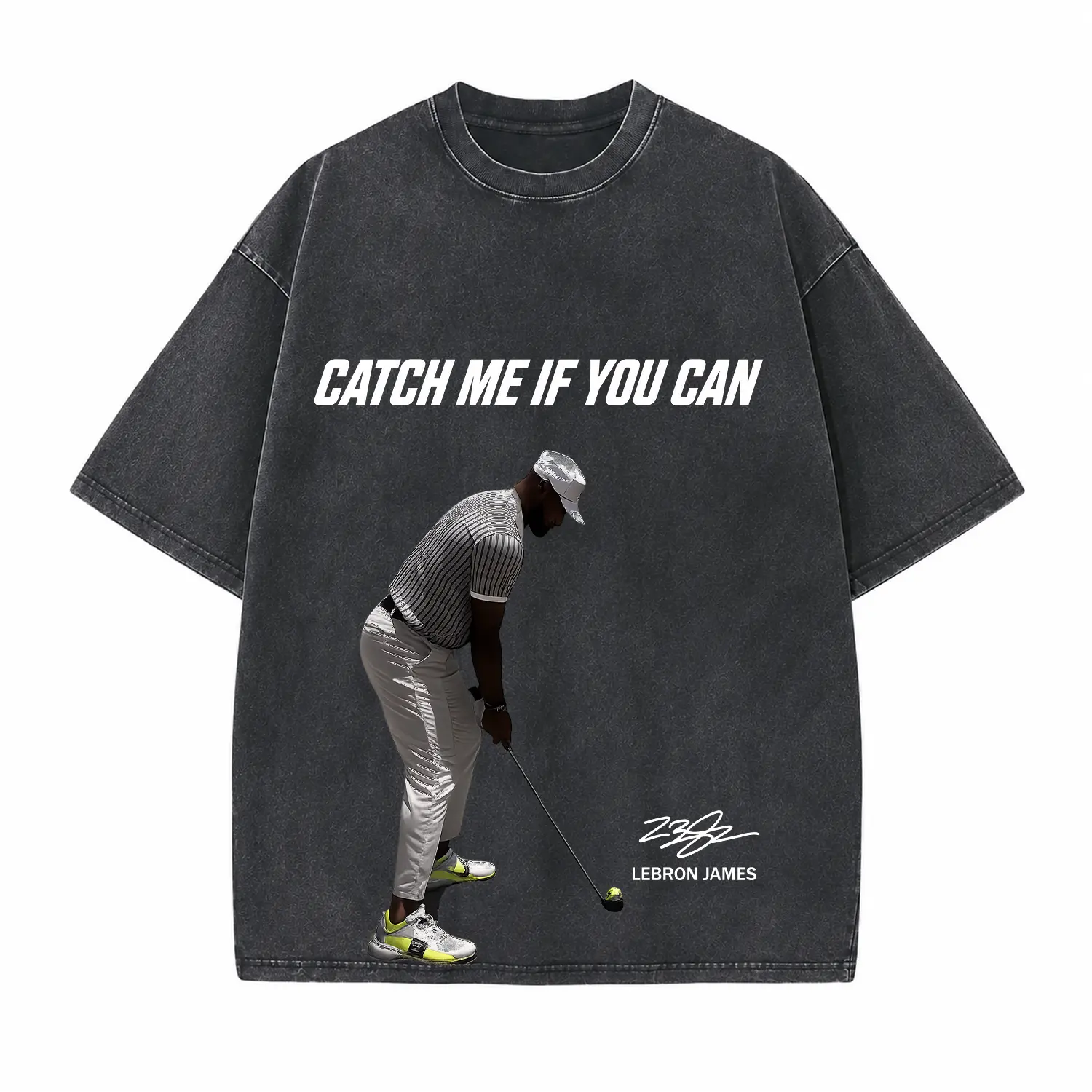 Golf Player Printed Unisex Washed T-Shirt