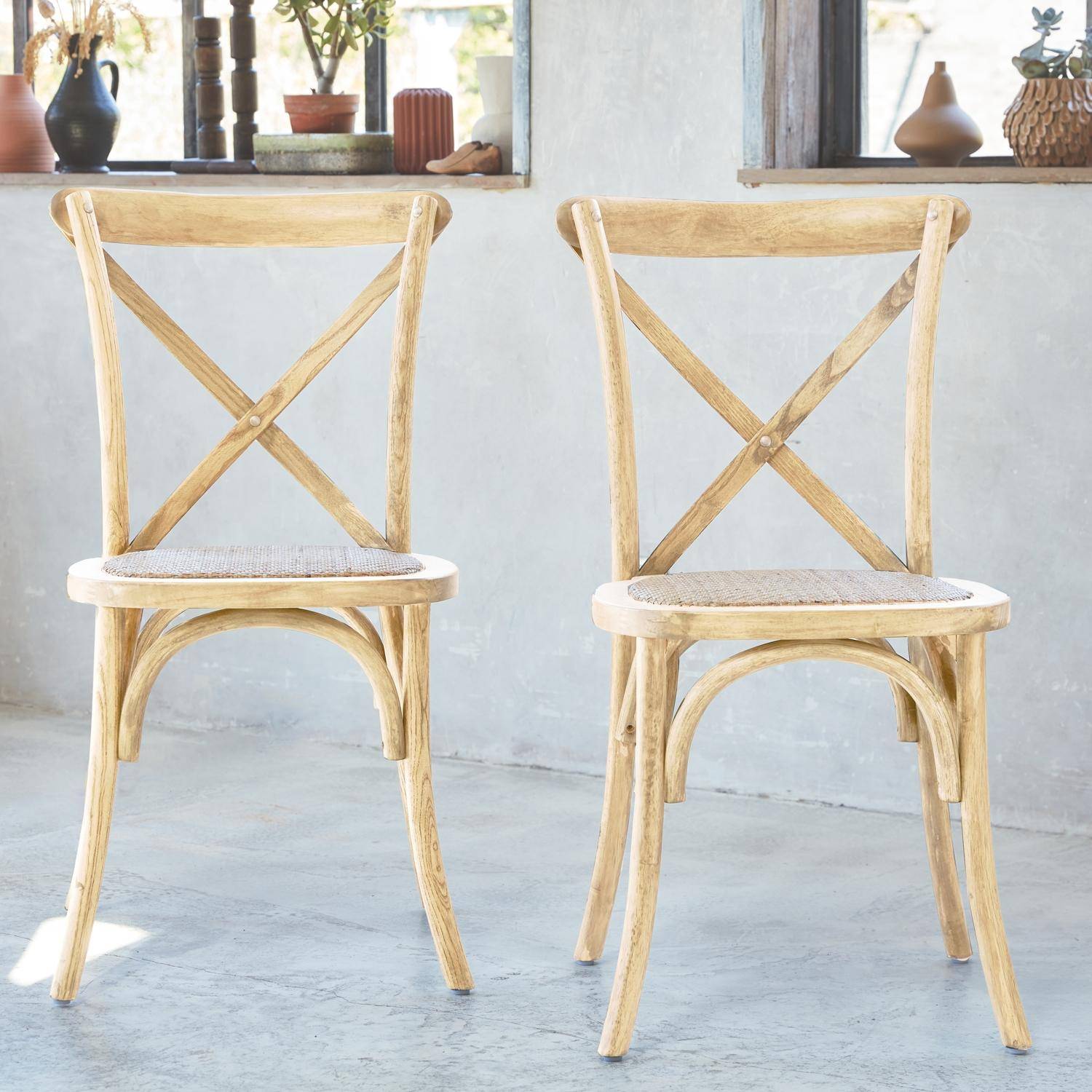 Belleville - Silla de bistró vintage de madera, set de 2