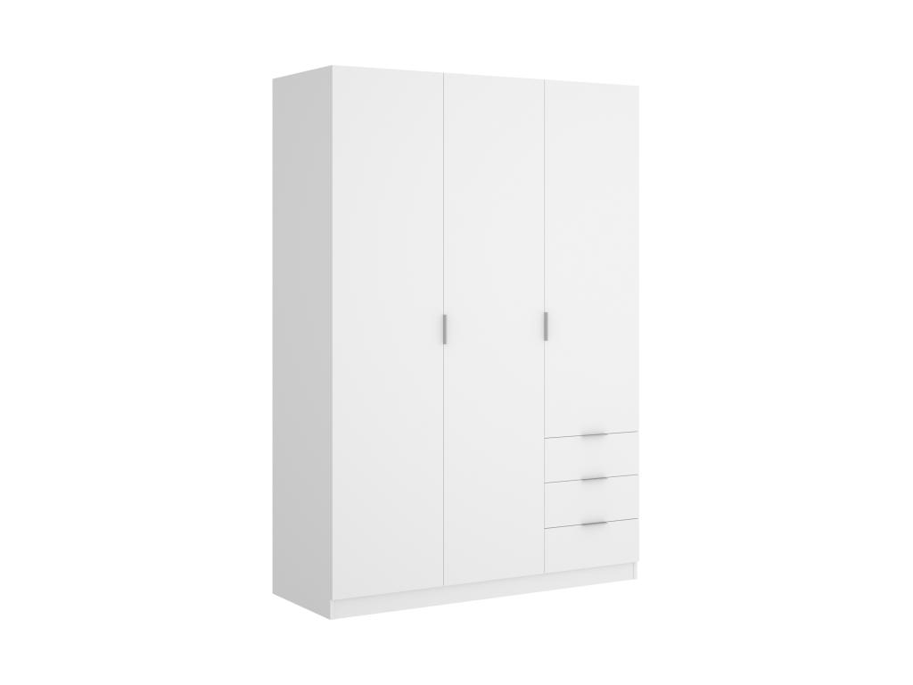 Armario 3 puertas y 3 cajones - blanco