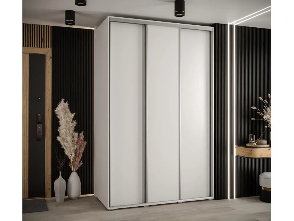 ARMARIO Boverdeco 1 DE PUERTAS CORREDERAS 235.2/120/45 3 puertas (Blanco/Blanco/Plata)