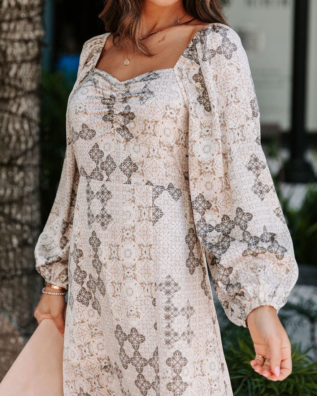 Reyna Printed Slit Maxi Dress - Se7enfashion
