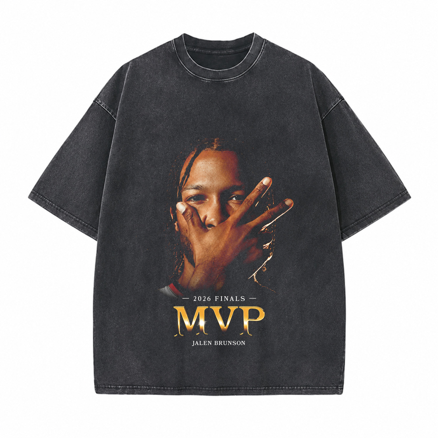 Jalen Brunson 2026 Finals NBA MVP Printed Unisex Washed T-Shirt