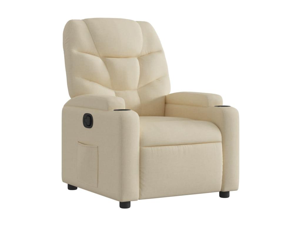 Tela crema sillón reclinable