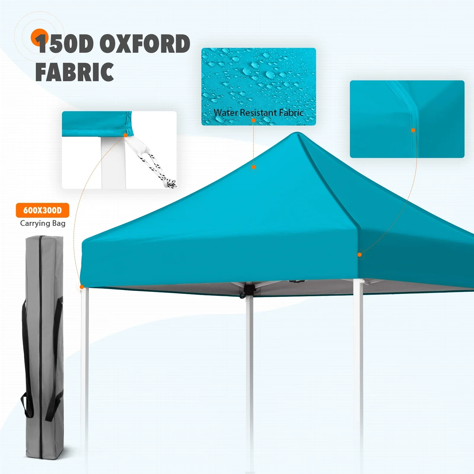 EAGLE PEAK 5x5 Pop up Canopy Tent Instant Outdoor Canopy Easy Set - up Straight Leg Folding Shelter（blue）