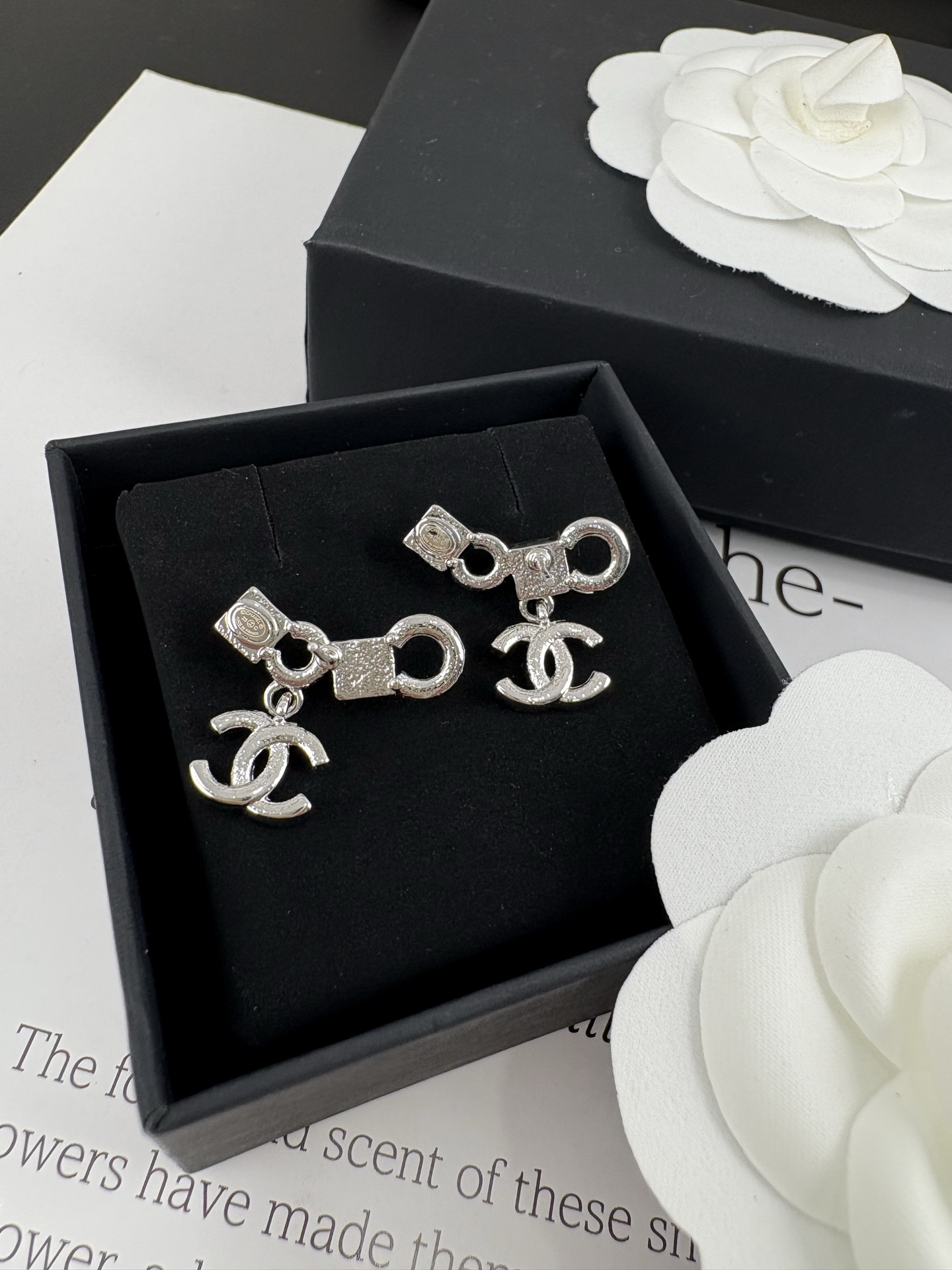 Chanel Full Diamond and Pearl Paved Coco Earrings - Original Replica Club