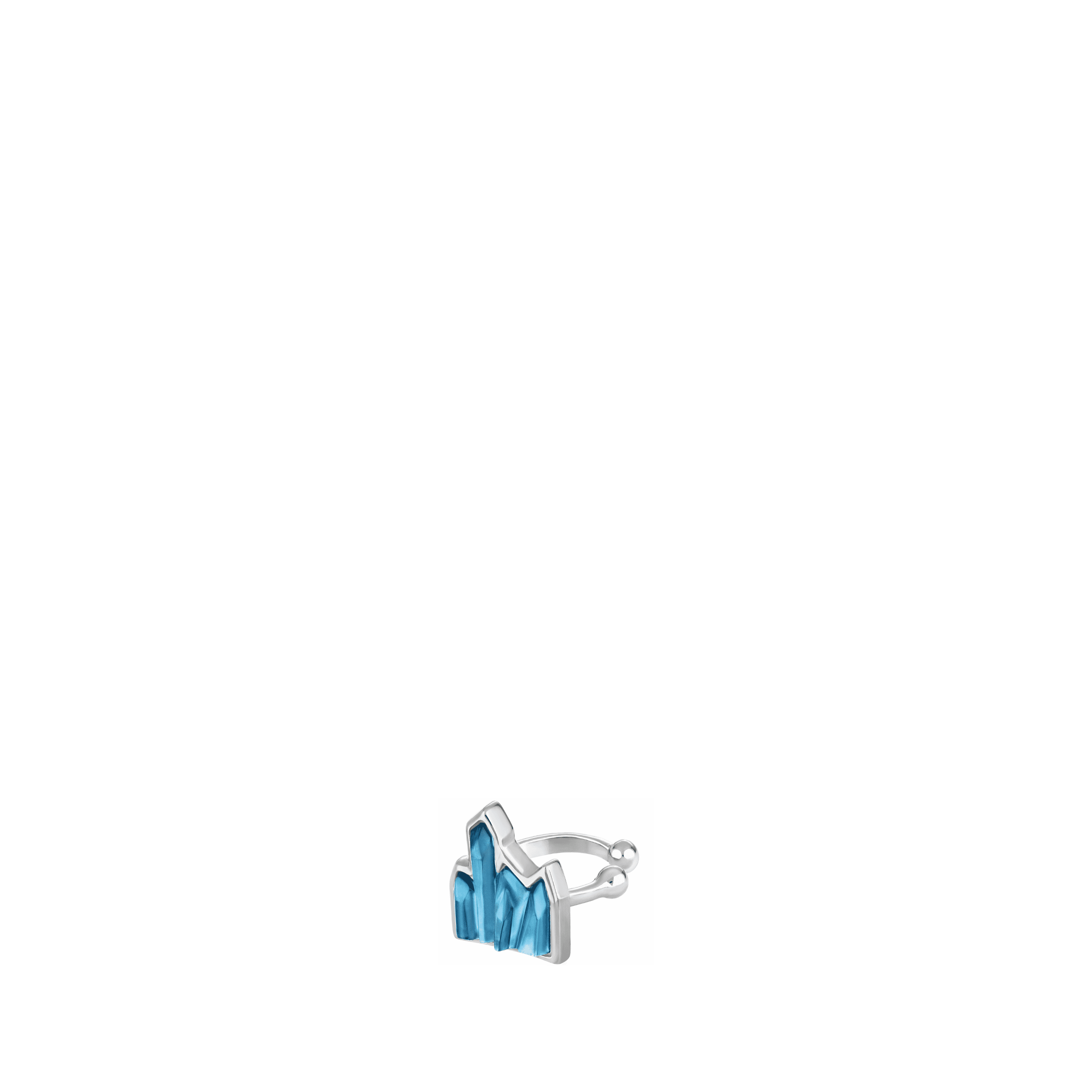 EARCUFF TERRAMINERAL - CRISTAL BLEU PERSÉPOLIS, ARGENT