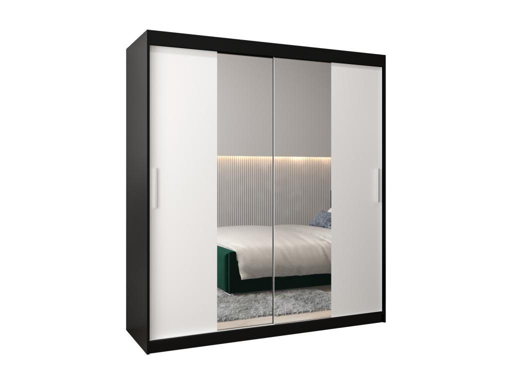 Armario TOKYO 1 de puertas correderas 200/180/62 2 puertas (negro/blanco)