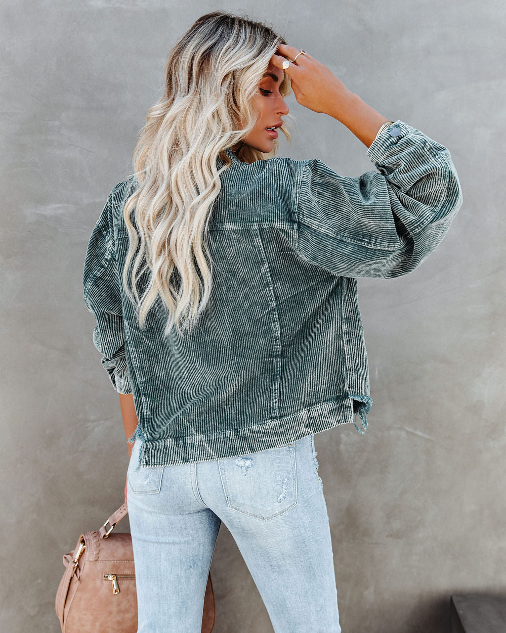 Paddington Distressed Cotton Corduroy Jacket - Hunter Green - Se7enfashion