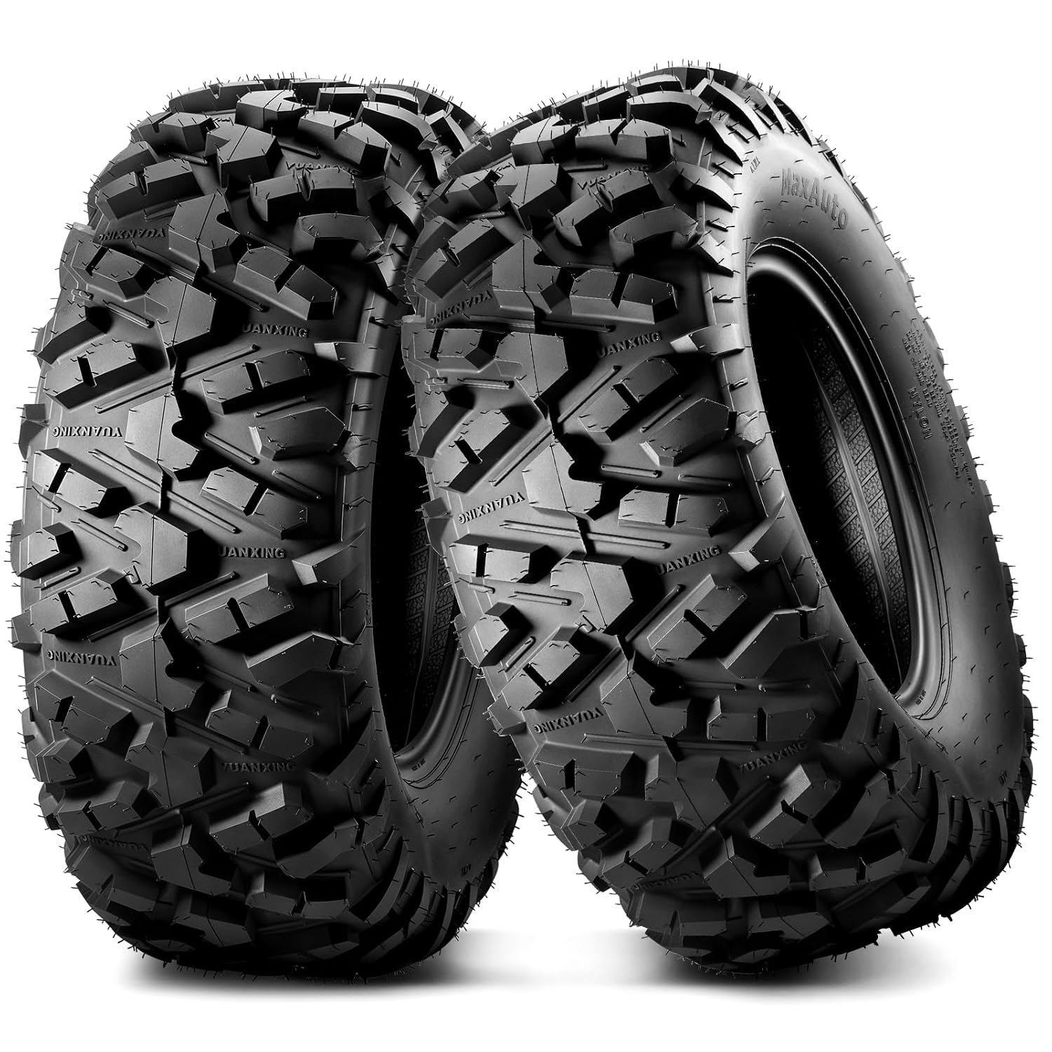 MaxAuto Set of 2 AT25x10-12 ATV UTV Mud Sand Tires,25x10x12 All-Terrain Off-Road Rear Tires,6 PR, Tubeless - image 2