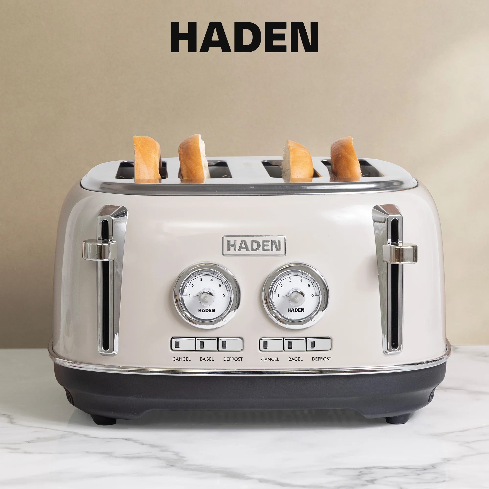 HADEN Dorset Stainless Steel 4-Slice Toaster with Browning Control, Cancel, Reheat and Defrost Settings - Image 6