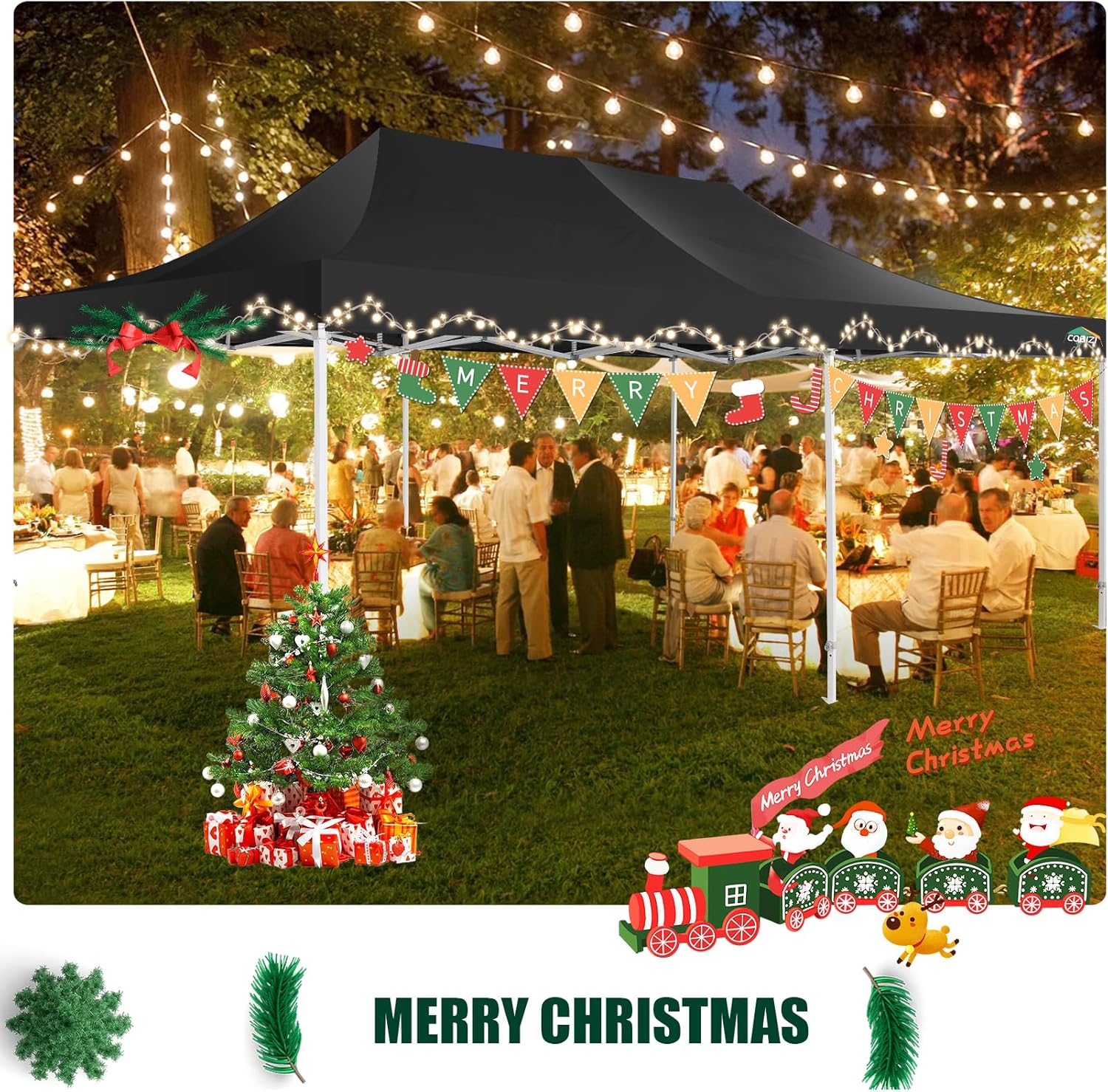 COBIZI 10x20 Heavy Duty Pop up Canopy Tent 6 sidewalls Commercial Canopy Wedding Party Tents