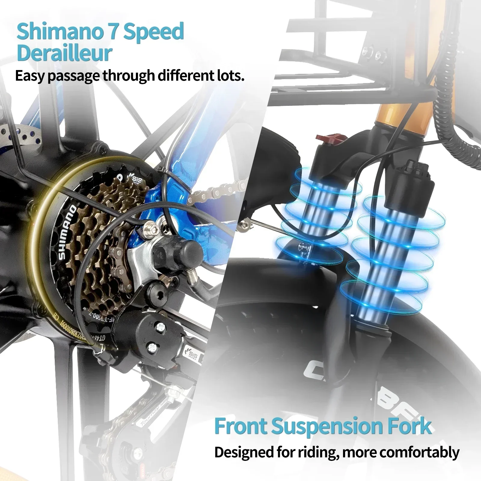 Electric Bike For Adults 750W 48V 15Ah Removable Battery 20x4 Fat Tire Folding - MN-20 - Image 4 Electric Bike For Adults 750W 48V 15Ah Removable Battery 20x4 Fat Tire Folding - MN-20 - Image 4
