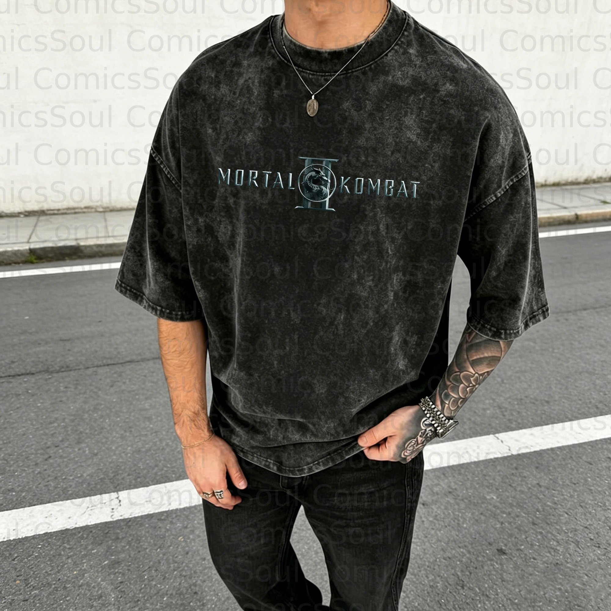 Unisex Anime Inspired Vintage Washed T-Shirt