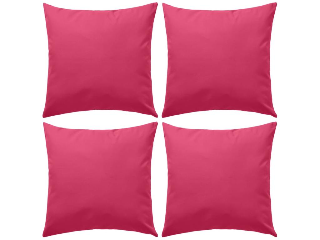 Juego de 4 cojines de exterior 45 x 45 cm Rosa